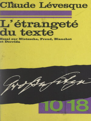 cover image of L'étrangeté du texte